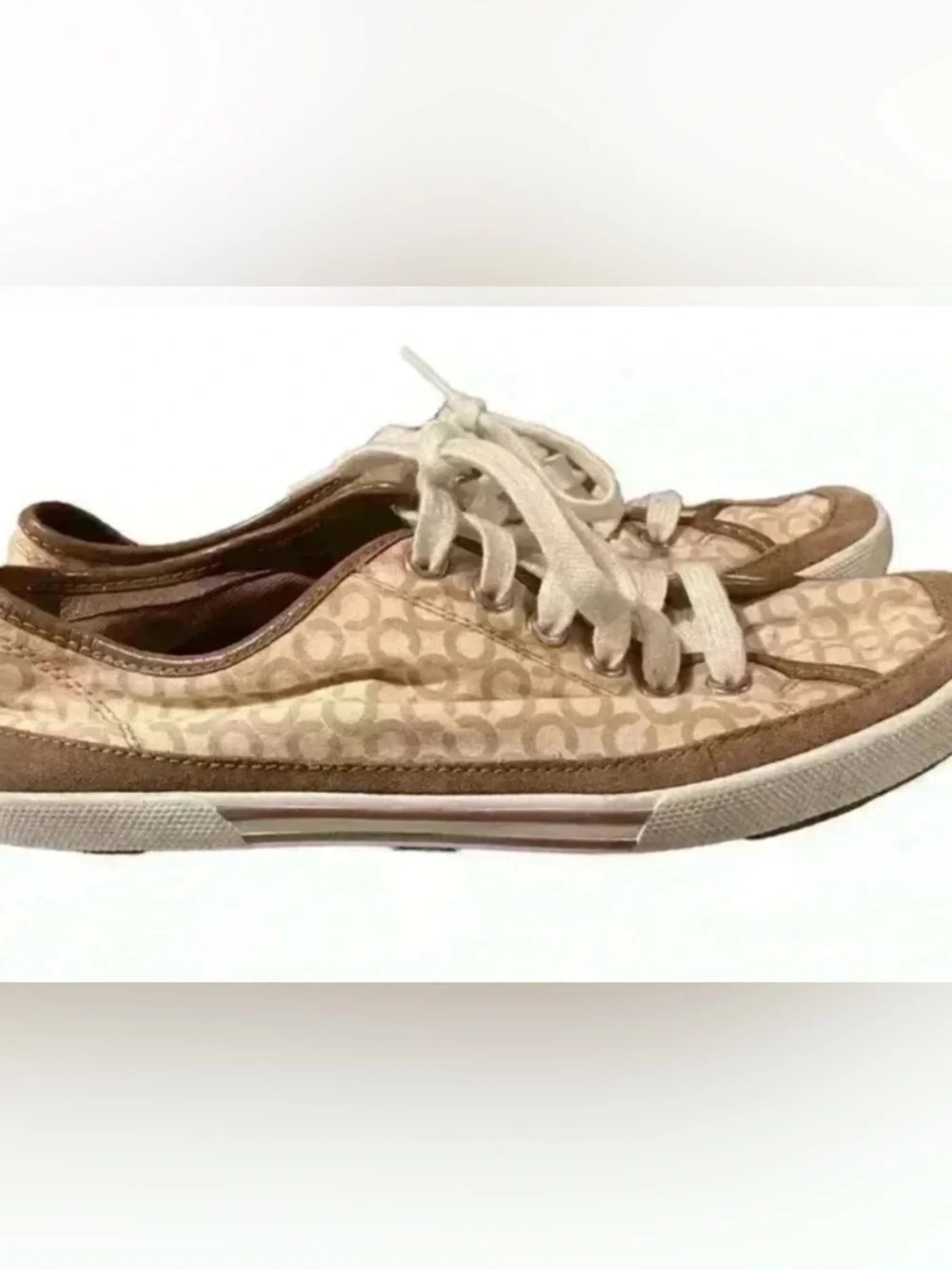 COACH Womens Edith Lace Up Signature Sneakers